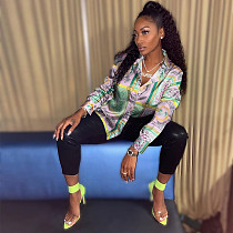 Pattern Print Single-breasted Long Sleeve Loose Shirt WSY-5923 Pattern Print Single-breasted Long Sleeve Loose Shirt WSY-5923