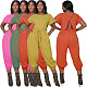 Solid Short Sleeve Open Back T Shirt Pants Set MUX-6073