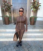 Sportswear Long Sleeve Irregular Crop Top Leggings Set HMS-5515