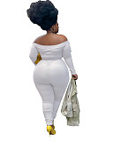 Long Sleeve Off Shoulder Plus Size Jumpsuits FSX-310