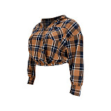Casual Cotton Long Sleeve Plus Size Plaid Shirt ASL-7068