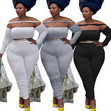 Long Sleeve Off Shoulder Plus Size Jumpsuits FSX-310