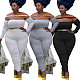 Long Sleeve Off Shoulder Plus Size Jumpsuits FSX-310