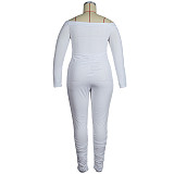 Long Sleeve Off Shoulder Plus Size Jumpsuits FSX-310
