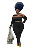 Long Sleeve Off Shoulder Plus Size Jumpsuits FSX-310