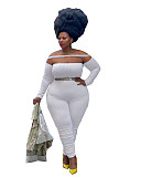 Long Sleeve Off Shoulder Plus Size Jumpsuits FSX-310