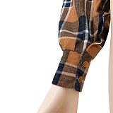 Casual Cotton Long Sleeve Plus Size Plaid Shirt ASL-7068