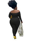 Long Sleeve Off Shoulder Plus Size Jumpsuits FSX-310