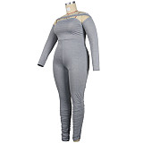 Long Sleeve Off Shoulder Plus Size Jumpsuits FSX-310