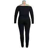 Long Sleeve Off Shoulder Plus Size Jumpsuits FSX-310