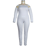 Long Sleeve Off Shoulder Plus Size Jumpsuits FSX-310