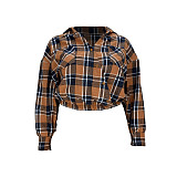 Casual Cotton Long Sleeve Plus Size Plaid Shirt ASL-7068