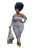 Long Sleeve Off Shoulder Plus Size Jumpsuits FSX-310