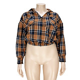 Casual Cotton Long Sleeve Plus Size Plaid Shirt ASL-7068