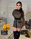 Houndstooth Jacquard Long Sleeve Mini Dress ORY-5222