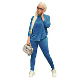 Long Sleeve T Shirt Tops Long Pant Two Piece Set SFY-2146