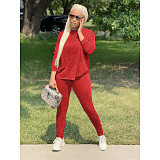 Long Sleeve T Shirt Tops Long Pant Two Piece Set SFY-2146