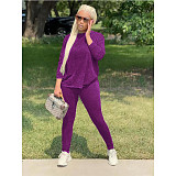 Long Sleeve T Shirt Tops Long Pant Two Piece Set SFY-2146