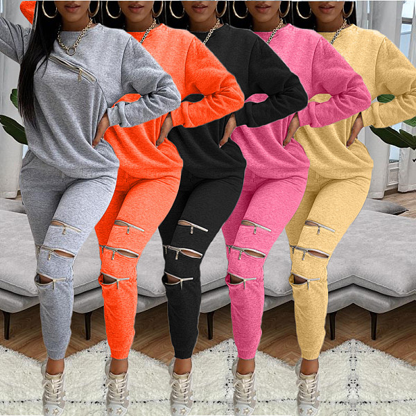 Long Sleeve T-shirt and Pencil Pants Joggers Suit TK-6122