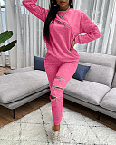 Long Sleeve T-shirt and Pencil Pants Joggers Suit TK-6122