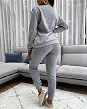 Long Sleeve T-shirt and Pencil Pants Joggers Suit TK-6122
