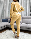 Long Sleeve T-shirt and Pencil Pants Joggers Suit TK-6122