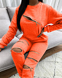 Long Sleeve T-shirt and Pencil Pants Joggers Suit TK-6122
