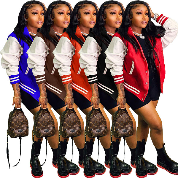 High Street Retro Hooded Baseball Uniform Coat NIYA-8090