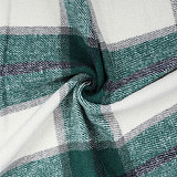 Pocket Lapel Oversized Long Plaid Woolen Coat ASL-6525
