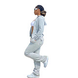 Fleece Zipper Hoodie Coat Top Long Pants Suit NIYA-8091