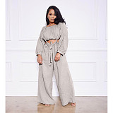 Long Sleeve Crop Top+Sling Wide Leg Pants Tracksuit ASL-6511