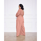 Long Sleeve Crop Top+Sling Wide Leg Pants Tracksuit ASL-6511