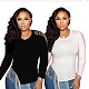 Crystal Tassels Long Sleeve Pullover Blouses JLY-19008