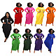 Plus Size Loose Letter Printed Irregular Maxi Dress HANI-008
