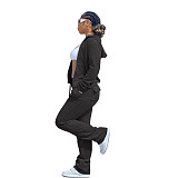 Fleece Zipper Hoodie Coat Top Long Pants Suit NIYA-8091