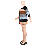 Color Block Patchwork Long Sleeve Knitted Cardigans FSX-330