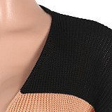 Color Block Patchwork Long Sleeve Knitted Cardigans FSX-330