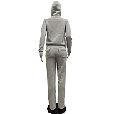 Fleece Zipper Hoodie Coat Top Long Pants Suit NIYA-8091