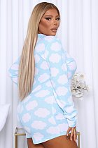 Plus Size Pajamas Long Sleeve V-neck Short Romper HEJ-21S8024