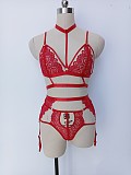 Hollow Out Lace Mesh Bralette Lingerie Set