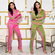 Side Strip Patchwork Jacket Top and Pants Jogger Suit JLY-19149