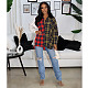 Plaid Patchwork Long Sleeve Blouse Shirts ASL-6533