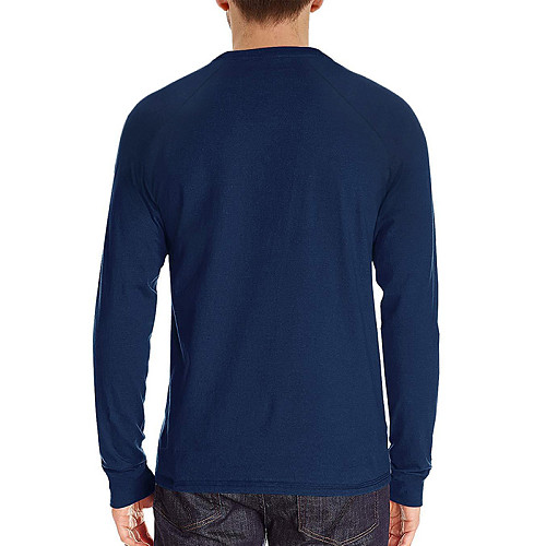 Men Casual Long Sleeve Solid Color Cotton T Shirt WYMY-180906