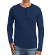 Men Casual Long Sleeve Solid Color Cotton T Shirt WYMY-180906