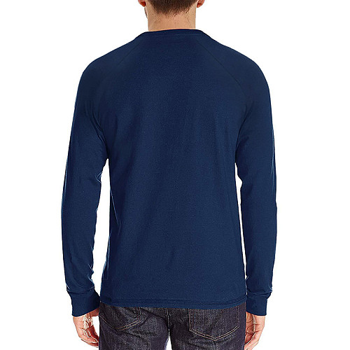 Men Casual Solid Color Long Sleeve T Shirt WYMY-0731