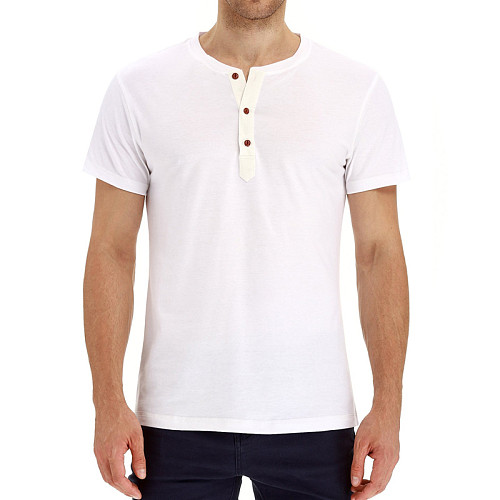 Men Solid Color O-Neck Short Sleeve T shirt WYMY-181123