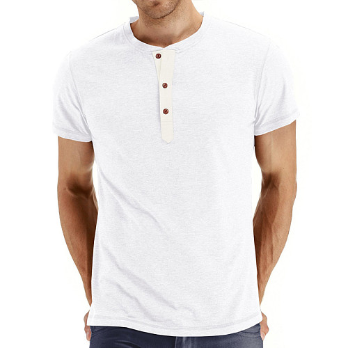 Men Solid Color O-Neck Short Sleeve T shirt WYMY-181123