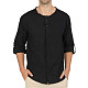 Men's Cotton Linen Long Sleeve Button Retro Shirts WYMY-190615