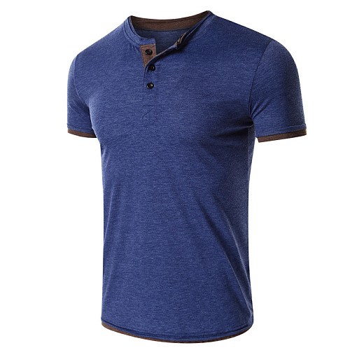 Men's Solid Short Sleeves Breathable Retro T Shirt WYMY-191215