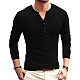 Men Solid Long Sleeve Design Slim Button T-shirts WYMY-200527